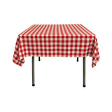 Polyester Poplin Gingham Fabric - Checkered Plaid, 58" X 58" Square Tablecloth, 6" Drop (1 Unit)