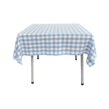Polyester Poplin Gingham Fabric - Checkered Plaid, 58" X 58" Square Tablecloth, 6" Drop (1 Unit)