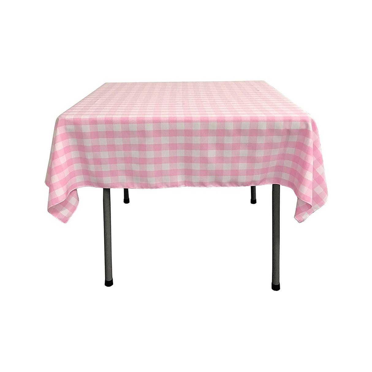 Polyester Poplin Gingham Fabric - Checkered Plaid, 58" X 58" Square Tablecloth, 6" Drop (1 Unit)