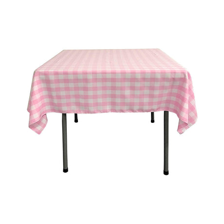 Polyester Poplin Gingham Fabric - Checkered Plaid, 58" X 58" Square Tablecloth, 6" Drop (1 Unit)