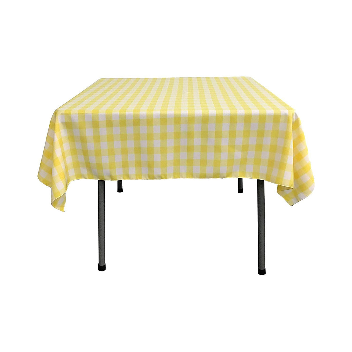 Polyester Poplin Gingham Fabric - Checkered Plaid, 58" X 58" Square Tablecloth, 6" Drop (1 Unit)