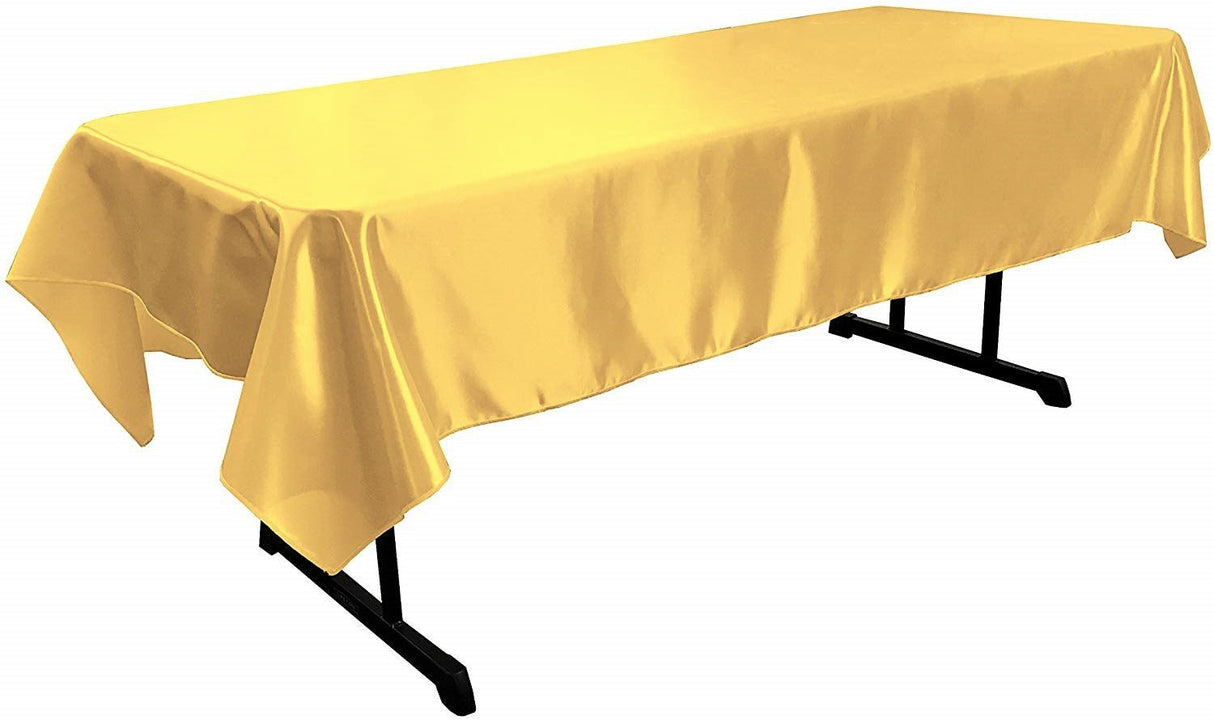 Polyester Bridal Satin Fabric - Solid Color, 58" X 72" Rectangular Tablecloth (1 Piece)