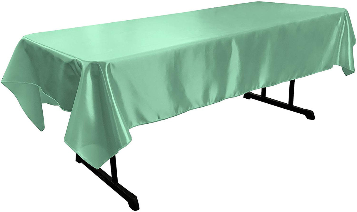 Polyester Bridal Satin Fabric - Solid Color, 58" X 72" Rectangular Tablecloth (1 Piece)