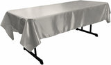 Polyester Bridal Satin Fabric - Solid Color, 58" X 72" Rectangular Tablecloth (1 Piece)