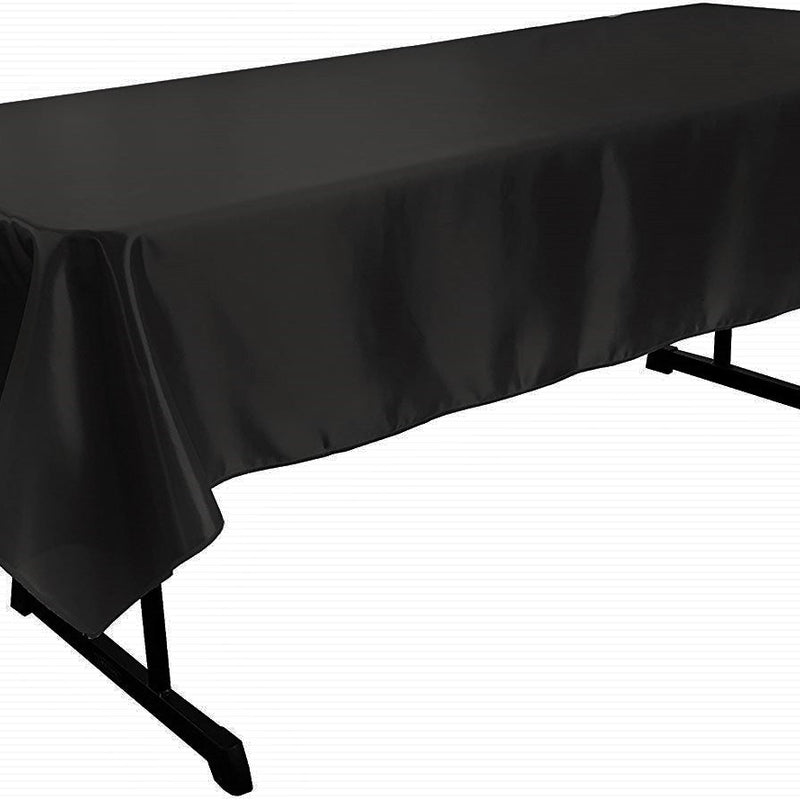 Polyester Bridal Satin Fabric - Solid Color, 58" X 72" Rectangular Tablecloth (1 Piece)