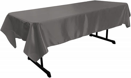 Polyester Bridal Satin Fabric - Solid Color, 58" X 72" Rectangular Tablecloth (1 Piece)