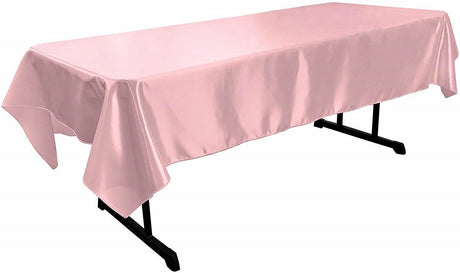 Polyester Bridal Satin Fabric - Solid Color, 58" X 72" Rectangular Tablecloth (1 Piece)