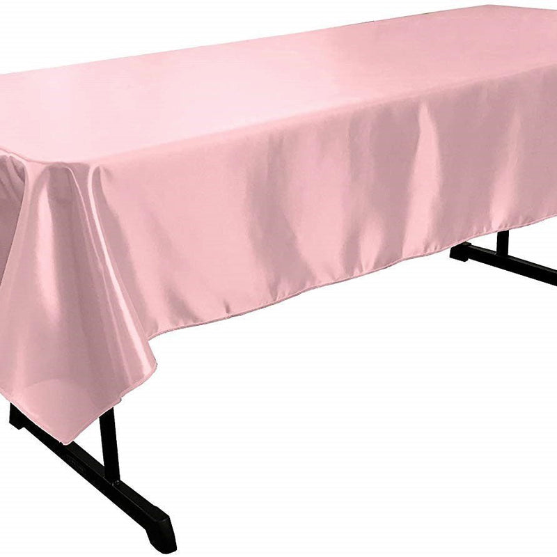 Polyester Bridal Satin Fabric - 58" X 90" Rectangular Tablecloth, Multiple Colors (1 Piece)