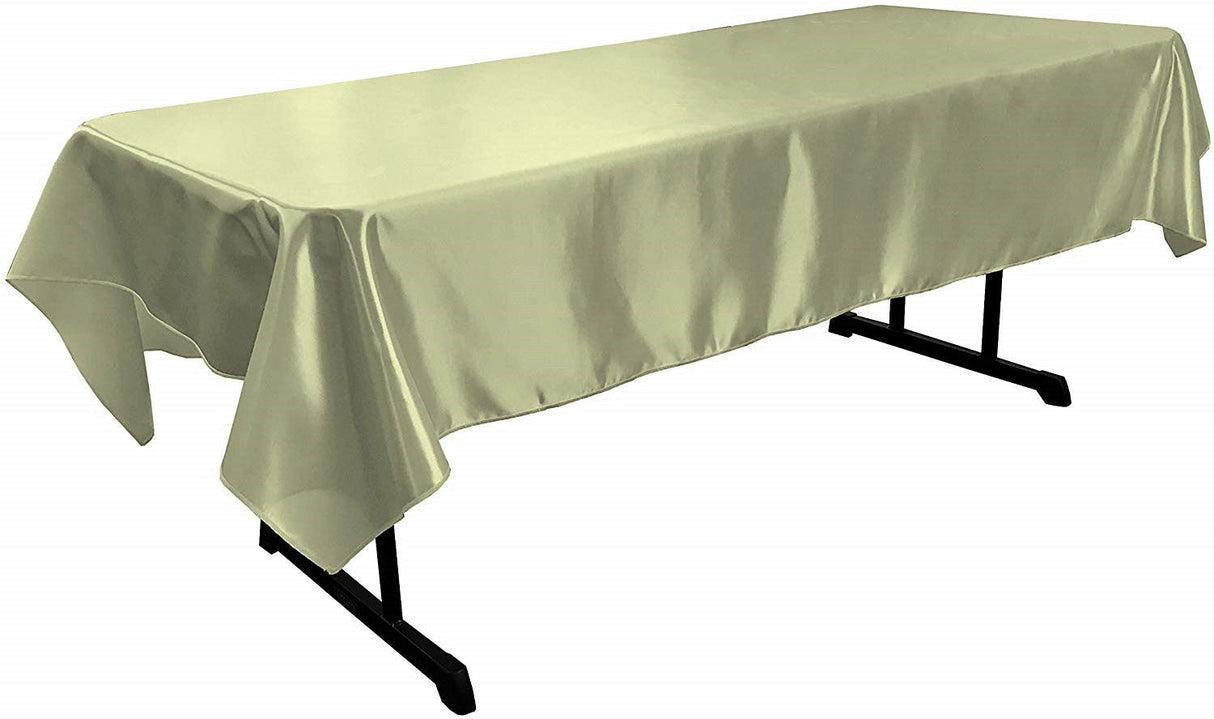 Polyester Bridal Satin Fabric - 58" X 90" Rectangular Tablecloth, Multiple Colors (1 Piece)