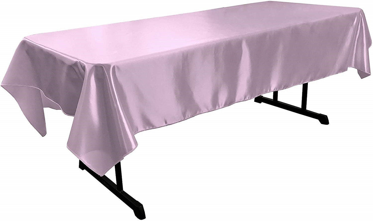 Polyester Bridal Satin Fabric - 58" X 90" Rectangular Tablecloth, Multiple Colors (1 Piece)