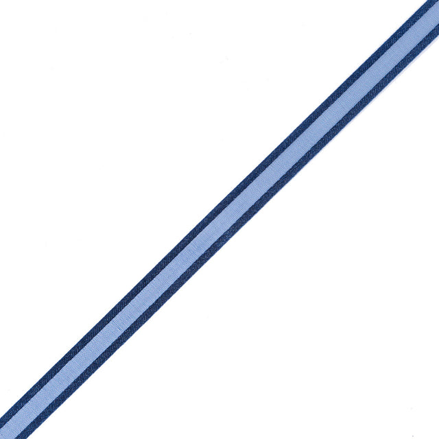 3/8" Navy Sheer Ribbon with Double Faced Satin Edge
