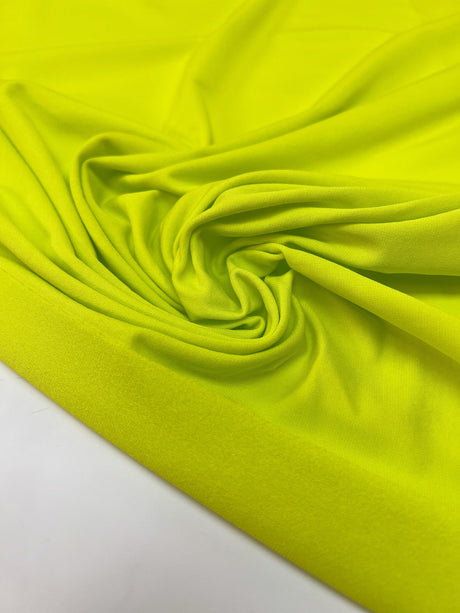 Cotton Knit Fabric Yellow Green Stretch