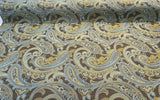 Lisbon Green Blue Paisley Chenille Fabric - Teal And Green Paisley, 50,000 Double Rubs, 54" Width (1 Yard)