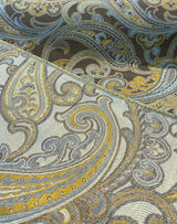 Lisbon Green Blue Paisley Chenille Fabric - Teal And Green Paisley, 50,000 Double Rubs, 54" Width (1 Yard)