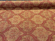 Artifact Red Garnet M8982 Barrow Jacquard Brocade Fabric - Red, Antique Gold, Taupe Jacquard Brocade, 25,000 Double Rubs (1 Yard)