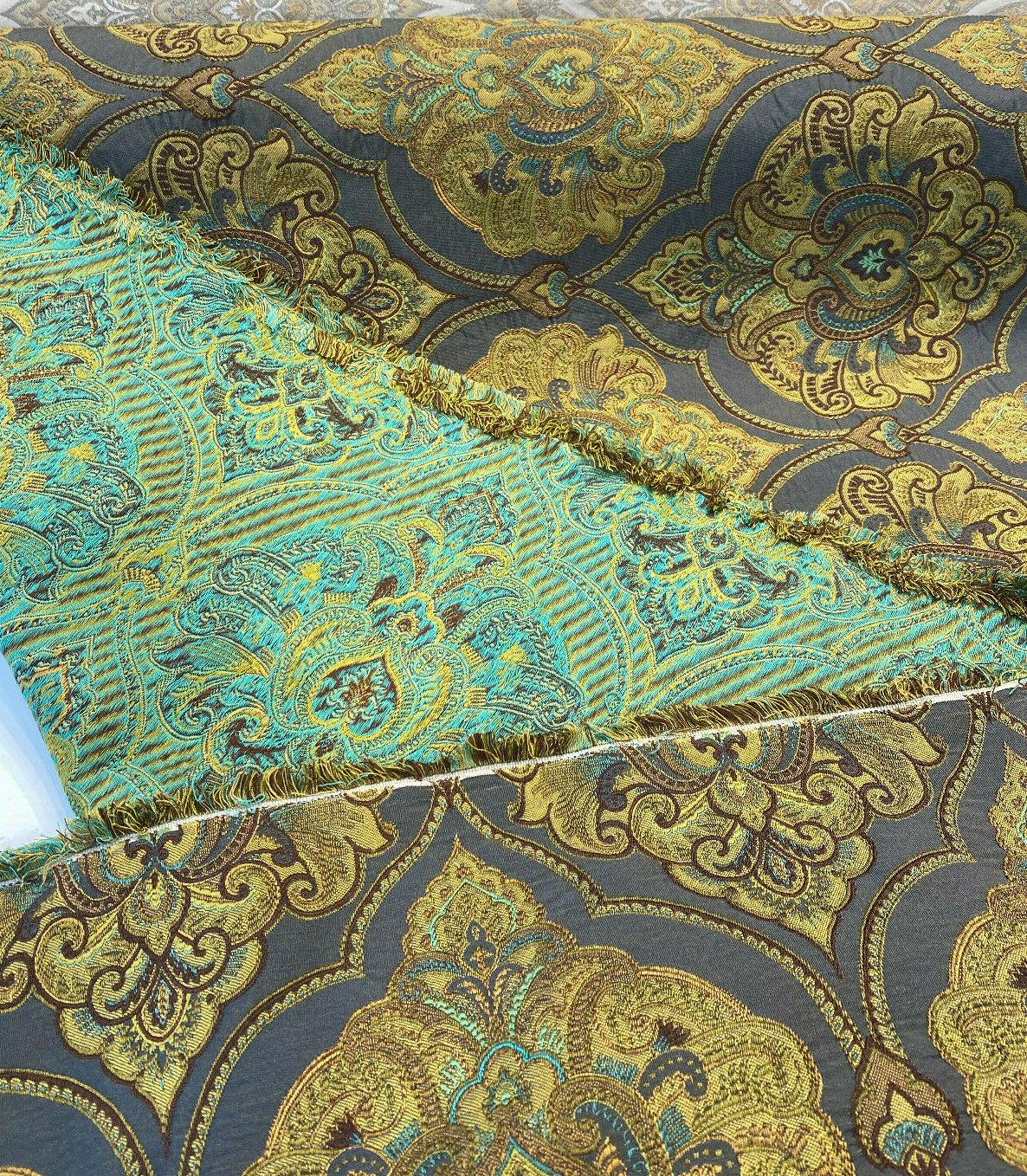 Artifact Quartz M8982 Barrow Jacquard Brocade Fabric - Gray Green Damask, 54" Width (1 Yard)