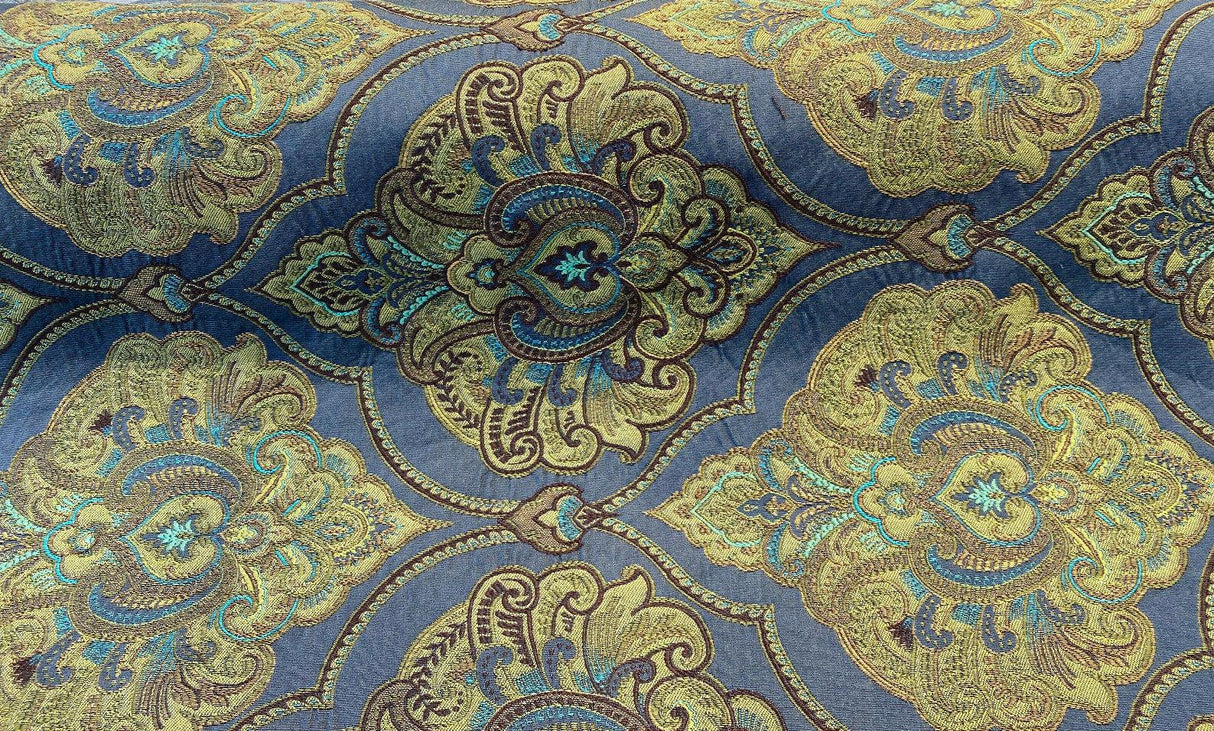 Artifact Quartz M8982 Barrow Jacquard Brocade Fabric - Gray Green Damask, 54" Width (1 Yard)
