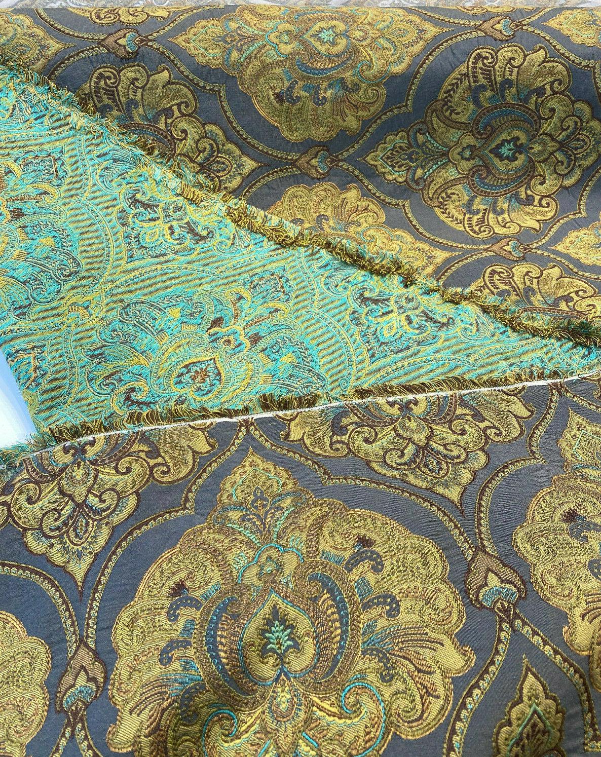 Artifact Quartz M8982 Barrow Jacquard Brocade Fabric - Gray Green Damask, 54" Width (1 Yard)