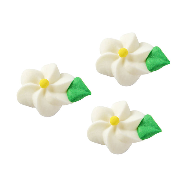 O'Creme White Royal Icing Mini Swirl Flower, Set of 24