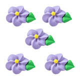 O'Creme Purple Royal Icing Mini Swirl Flowers, Set of 24