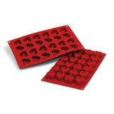 Silikomart Flexible Silicone Bakeware Passion Hearts 0.54 Oz, 1.45" x 1.42" x 0.9" High, 24 Cavities