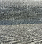 Rhapsody Onyx Latex Backed Chenille Tweed Upholstery Fabric - Onyx Black, White/Offwhite, Textured Tweed Feel, 55" Width (1 Yard)