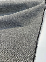 Rhapsody Onyx Latex Backed Chenille Tweed Upholstery Fabric - Onyx Black, White/Offwhite, Textured Tweed Feel, 55" Width (1 Yard)