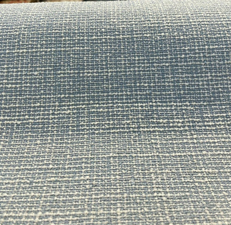 Rhapsody Blue Sky Latex Backed Chenille Tweed Upholstery Fabric - Sky Blue/Off White Beige Tweed, 55" Width (1 Yard)