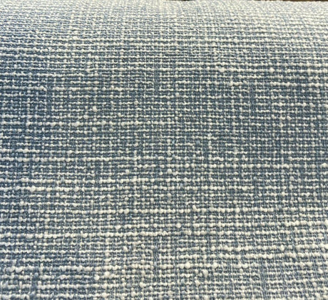 Rhapsody Blue Sky Latex Backed Chenille Tweed Upholstery Fabric - Sky Blue/Off White Beige Tweed, 55" Width (1 Yard)