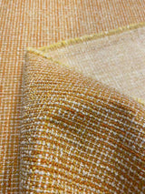 Rhapsody Chenille Upholstery Fabric - Tangerine Orange, Beige Off-White, Textured Tweed Feel, 55" Width (1 Yard)