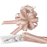 Natural Pull Bow with Red Stitching 5/8 '' X 3 1/2 '' - 12 EACH / PACKAGE