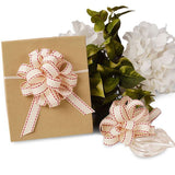 Natural Pull Bow with Red Stitching 5/8 '' X 3 1/2 '' - 12 EACH / PACKAGE