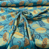 Cultivate Barrow Jacquard Fabric - Teal Floral, 13-1/2" Horizontal Repeat, 13-7/8" Vertical Repeat (1 Yard)