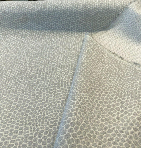 Hedley Silver Barrow Chenille Upholstery Fabric - Silver With Off White Background, 56" Width (1 Yard)