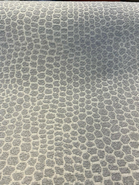 Hedley Silver Barrow Chenille Upholstery Fabric - Silver With Off White Background, 56" Width (1 Yard)