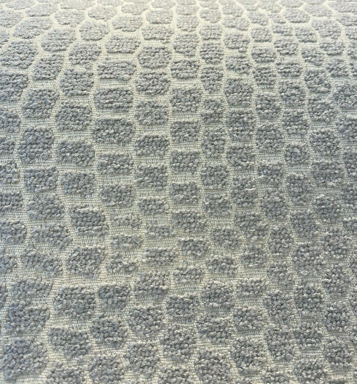 Hedley Silver Barrow Chenille Upholstery Fabric - Silver With Off White Background, 56" Width (1 Yard)