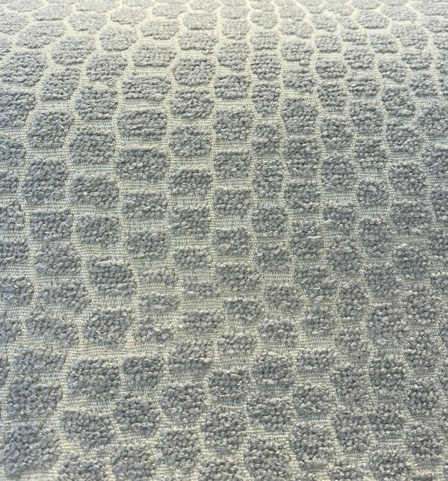 Hedley Silver Barrow Chenille Upholstery Fabric - Silver With Off White Background, 56" Width (1 Yard)