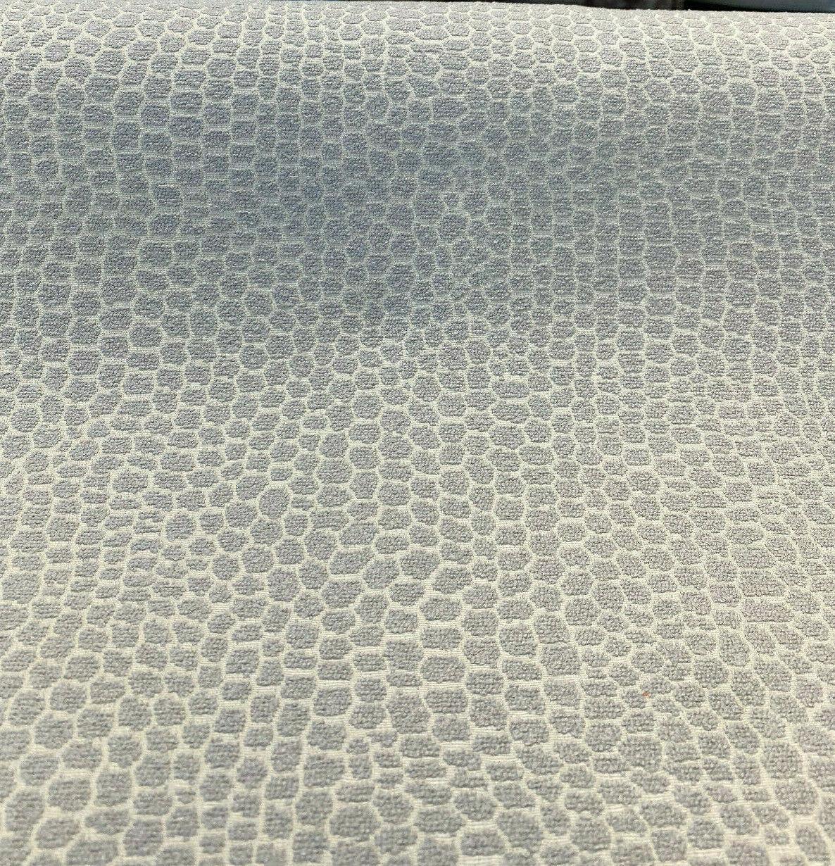 Hedley Silver Barrow Chenille Upholstery Fabric - Silver With Off White Background, 56" Width (1 Yard)