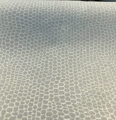 Hedley Silver Barrow Chenille Upholstery Fabric - Silver With Off White Background, 56" Width (1 Yard)