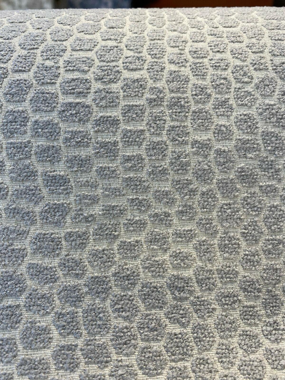 Hedley Silver Barrow Chenille Upholstery Fabric - Silver With Off White Background, 56" Width (1 Yard)