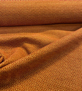 Whalehead Lacquer Rustic Barrow Chenille Upholstery Fabric - Rustic Orange With Gold Design, 56" Width (By The Yard)