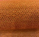 Whalehead Lacquer Rustic Barrow Chenille Upholstery Fabric - Rustic Orange With Gold Design, 56" Width (By The Yard)