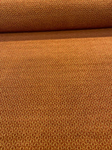 Whalehead Lacquer Rustic Barrow Chenille Upholstery Fabric - Rustic Orange With Gold Design, 56" Width (By The Yard)