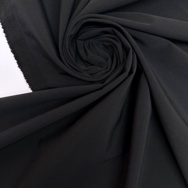 Black Polyamide Sateen Dress Fabric