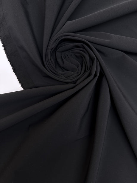 Black Polyamide Sateen Dress Fabric