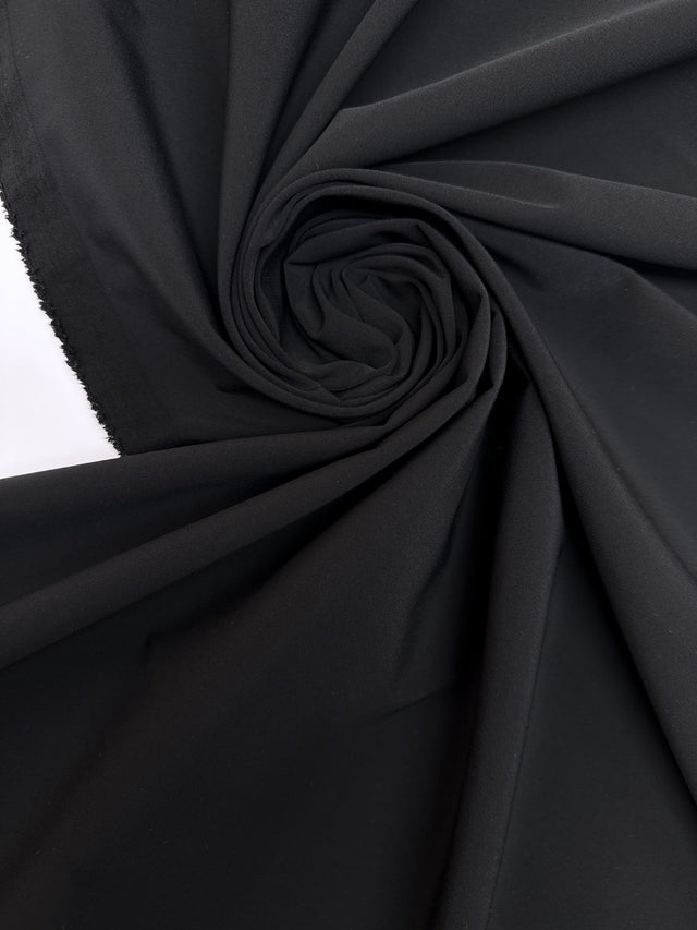 Black Polyamide Sateen Dress Fabric