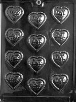 Fancy Love Hearts Chocolate Mold - LPV004