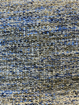 Chubby Cheeks Blue Capri Soft Tweed Chenille Polyester Fabric - Blue, Off-White, Brown Hints Of Black, 56" Width (1 Yard)