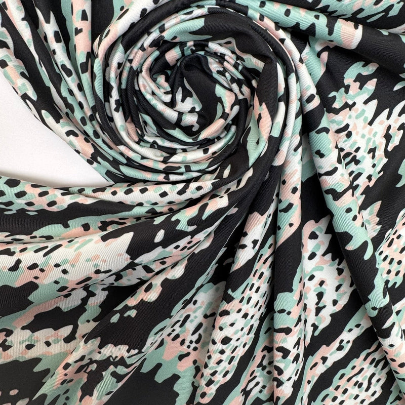 Polyester Knitted Abstract Multicolour Fabric