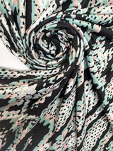 Polyester Knitted Abstract Multicolour Fabric